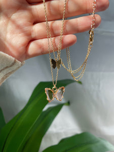 Iris Butterfly Layered Necklace