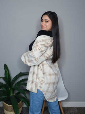 Faye Oversized Flannel (Cream)